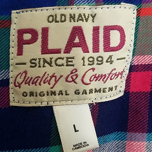 Old Navy Large Long Sleeve Plaid Flannel - Picture 5 of 7